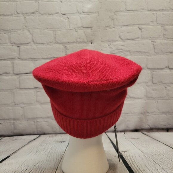 Charter Club 100% Cashmere Cuffed Beanie- Red main image 4